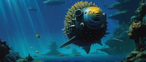 underwater fish,nautilus,deep sea fish,deep sea nautilus,under sea,god of the sea,giant fish,undersea,underwater background,sea life underwater,underwater world,deep sea,trunkfish,deep sea diving,marine fish,scuba,under the sea,coelacanth,scuba diving,underwater diving,Conceptual Art,Sci-Fi,Sci-Fi 08