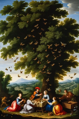 birds on a branch,colomba di pasqua,birds on branch,hunting scene,flock of birds,walnut trees,apollo and the muses,brambling,to collect chestnuts,birds in flight,group of birds,birds flying,flying birds,raffaello da montelupo,trees with stitching,a flock of pigeons,the birds,mulberry family,bird on the tree,chestnut trees,Art,Classical Oil Painting,Classical Oil Painting 29