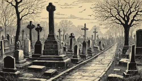 tombstones,grave stones,gravestones,burial ground,graveyard,necropolis,old graveyard,cemetery,forest cemetery,life after death,graves,central cemetery,jew cemetery,jewish cemetery,cemetary,memento mori,resting place,mortality,grave arrangement,mourning,Illustration,Retro,Retro 06