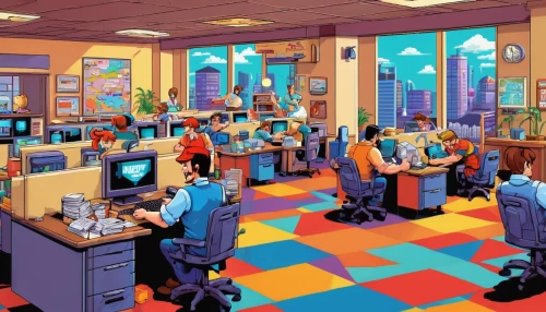 computer room,modern office,computer game,computer games,classroom,virtual world,computer addiction,computers,windows 95,children's room,call center,computer system,arcade games,computer workstation,computing,call centre,retro cartoon people,offices,game room,computer program,Unique,Pixel,Pixel 05