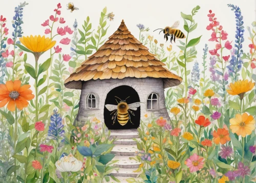 bee house,bee farm,honey bee home,bumblebees,apiary,bee colony,heath-the bumble bee,beekeeper,beekeeping,bee hive,bee-keeping,bee friend,fur bee,beekeeper plant,bee hotel,bumble-bee,bee,bees,wild bee,bee-dome,Illustration,Paper based,Paper Based 22