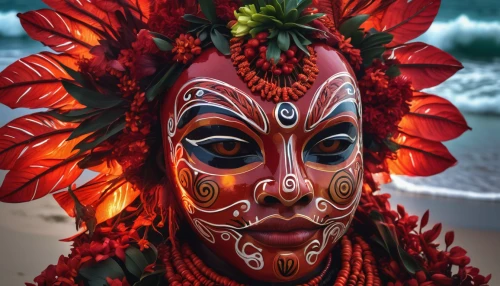 theyyam,maori,polynesian girl,sinulog dancer,brazil carnival,venetian mask,png sculpture,red chief,polynesian,papua,maracatu,tribal masks,balinese,body painting,rabaul,bodypainting,tribal chief,headdress,voodoo woman,african masks,Photography,Artistic Photography,Artistic Photography 02