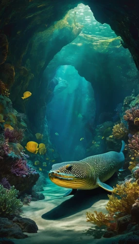 underwater landscape,underwater background,underwater fish,sea life underwater,forest fish,arapaima,aquatic life,freshwater fish,underwater world,ocean underwater,aquatic animals,aquarium decor,underwater oasis,fish in water,aquarium,sealife,coral reef fish,giant fish,common carp,fish tank,Conceptual Art,Fantasy,Fantasy 05