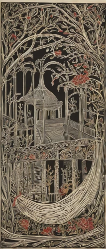 woodcut,cool woodblock images,art nouveau design,art nouveau,the branches of the tree,art nouveau frame,woodblock prints,the branches,escher,tree house,tree canopy,art nouveau frames,the japanese tree,shirakami-sanchi,treehouse,the roots of trees,tapestry,tangle,witch's house,arthur rackham,Art,Artistic Painting,Artistic Painting 50