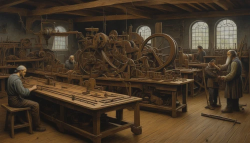 clockmaker,scientific instrument,watchmaker,potter's wheel,craftsmen,old trading stock market,woodworker,woodwork,mechanical puzzle,dutch mill,leonardo devinci,network mill,machinery,simple machine,orrery,woodworking,workers,meticulous painting,straw press,mechanical engineering,Conceptual Art,Daily,Daily 30