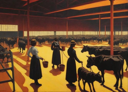 cattle show,cattle dairy,cowshed,livestock farming,livestock,cattle crossing,domestic cattle,cheese factory,the market,stock farming,dairy cows,dairy cattle,oxen,horse barn,the farm,heifers,ruminants,cattle,working animal,pony farm,Art,Classical Oil Painting,Classical Oil Painting 14