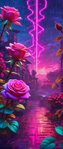 futuristic landscape,monsoon banner,mushroom landscape,dusk background,landscape rose,art background,purple wallpaper,way of the roses,tropical bloom,flower background,flora,vapor,3d background,valentines day background,aesthetic,pink dawn,background image,digital background,purple landscape,background screen,Conceptual Art,Sci-Fi,Sci-Fi 27