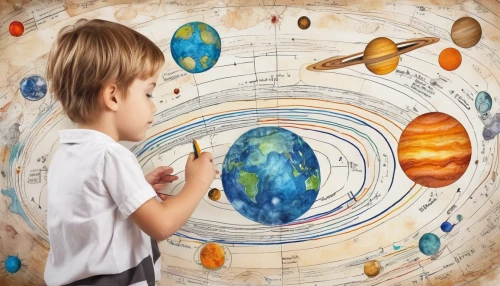 inner planets,copernican world system,science education,orrery,planetary system,harmonia macrocosmica,planisphere,children drawing,astronomer,terrestrial globe,planetarium,planets,children learning,geocentric,solar system,earth in focus,astronautics,the solar system,star chart,chalk drawing,Unique,Paper Cuts,Paper Cuts 06