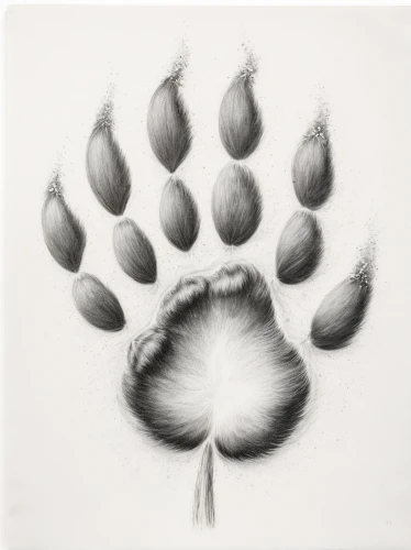 cloves schwindl inge,seeds,flower drawing,seed,illustration of the flowers,flying seeds,acorn,thumbprint,daikon,paw print,flower illustration,graphite,chestnut pods,bear paw,chestnut blossom,seed pod,protea,bulbous flowers,still life with onions,wild seeds,Illustration,Black and White,Black and White 35