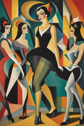 art deco woman,art deco,dancers,advertising figure,1940 women,picasso,latin dance,figure group,dancer,vintage art,1926,1929,art deco background,cubism,majorette (dancer),twenties women,salsa dance,woman playing,braque francais,woman sitting,Art,Artistic Painting,Artistic Painting 35