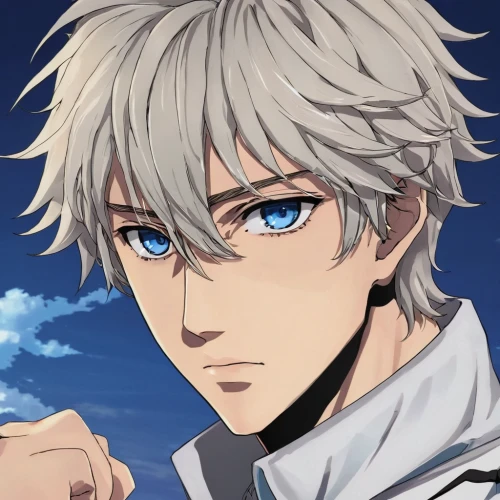 kado,edit icon,anime boy,pupils,silver fox,portrait background,father frost,ren,baby blue eyes,png transparent,silver blue,grey background,ginko,grey ash,gin,victor,nikko,cinnamon roll,silvery blue,gray,Illustration,Japanese style,Japanese Style 09