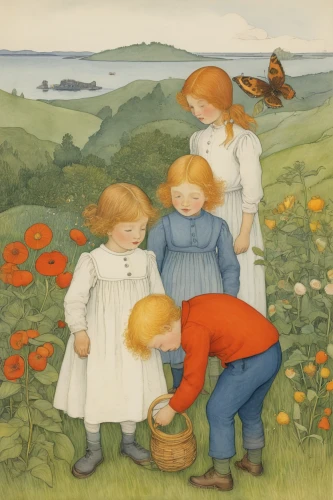 kate greenaway,poppy family,picking flowers,girl picking flowers,girl picking apples,corn poppies,picking vegetables in early spring,poppy field,poppies,coquelicot,pumpkin patch,poppy fields,red poppies,field of poppies,harvest festival,nasturtiums,meadow play,foragers,florists,autumn idyll,Illustration,Realistic Fantasy,Realistic Fantasy 31