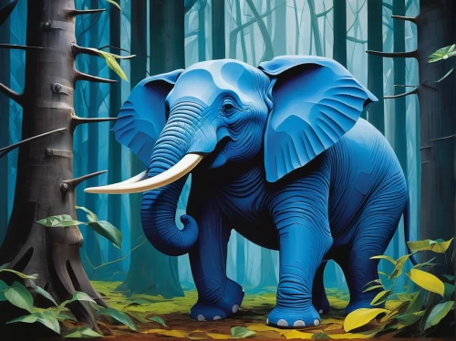 blue elephant,elephant,african elephant,pachyderm,asian elephant,forest animals,circus elephant,forest animal,elephant's child,indian elephant,african bush elephant,elephantine,elephants and mammoths,cartoon elephants,woodland animals,mahout,elephant toy,elephants,elephant camp,girl elephant,Art,Artistic Painting,Artistic Painting 34