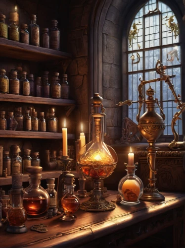 potions,apothecary,candlemaker,alchemy,potion,tinsmith,distillation,hogwarts,medieval hourglass,reagents,potter's wheel,merchant,watchmaker,brandy shop,clockmaker,flagon,trinkets,antiquariat,sideboard,collected game assets,Conceptual Art,Fantasy,Fantasy 27