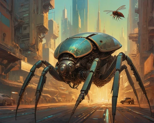 walking spider,arachnid,sci fiction illustration,harvestman,scarab,harvestmen,arthropod,insect ball,widow spider,bacteriophage,dung beetle,arachnophobia,spider,elephant beetle,artificial fly,phage,scarabs,drone bee,beetle fog,beetle,Conceptual Art,Fantasy,Fantasy 18