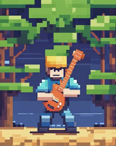 banjo bolt,banjo player,banjo,banjo uke,pixel art,guitar player,banjo guitar,guitar,musician,farmer in the woods,wooden mockup,guitarist,woodsman,ukulele,cavaquinho,concert guitar,itinerant musician,8bit,slide guitar,bansuri,Unique,Pixel,Pixel 01