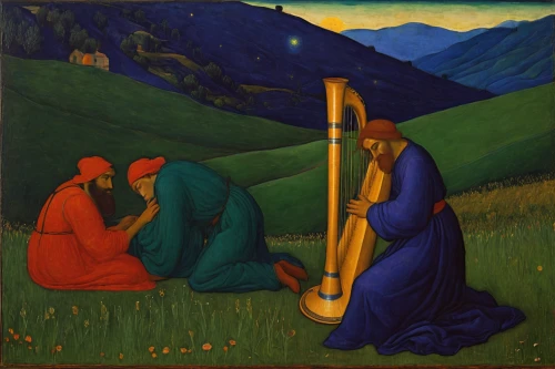 musicians,the flute,harp player,angel playing the harp,the annunciation,holy family,bowed instrument,bowed string instrument,folk instrument,church instrument,woman playing,harpist,khokhloma painting,candlemas,harp with flowers,violinists,the second sunday of advent,nativity,musical instruments,street musicians,Art,Classical Oil Painting,Classical Oil Painting 30