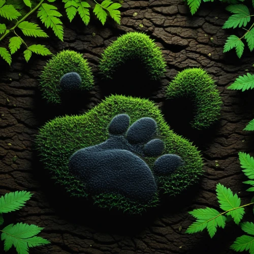 ecological footprint,paw print,green animals,pawprint,paw prints,bear footprint,carbon footprint,hollyleaf cherry,footprint,forest floor,green wallpaper,bear paw,forest animals,pawprints,cat's paw,forest animal,paw,dog cat paw,chlorophyll,woodland animals,Illustration,Realistic Fantasy,Realistic Fantasy 26