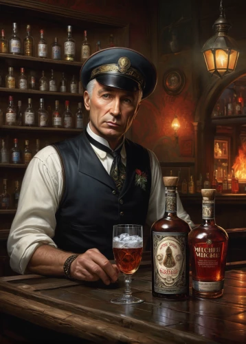 apothecary,canadian whisky,sazerac,american whiskey,bartender,english whisky,cointreau,chivas regal,dark 'n' stormy,grain whisky,scotch whisky,jack daniels,pub,redbreast,distilled beverage,barman,whiskey,boilermaker,old fashioned,tennessee whiskey,Illustration,Realistic Fantasy,Realistic Fantasy 22