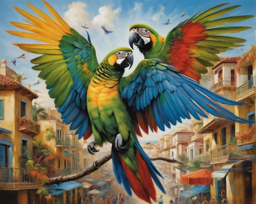 macaws of south america,macaws blue gold,blue and gold macaw,macaw hyacinth,macaw,macaws,beautiful macaw,yellow macaw,blue and yellow macaw,couple macaw,blue macaw,guacamaya,parrots,scarlet macaw,parrot couple,passerine parrots,perico,tucan,caique,blue macaws,Illustration,Realistic Fantasy,Realistic Fantasy 10