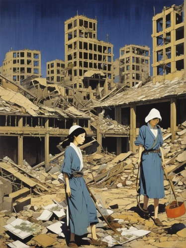 hashima,stalingrad,warsaw uprising,destroyed city,demolition work,destroyed houses,hiroshima,gunkanjima,demolition,second world war,war victims,environmental destruction,war correspondent,building rubble,lost in war,year of construction 1954 – 1962,calamities,world war ii,home destruction,first world war,Illustration,Retro,Retro 15