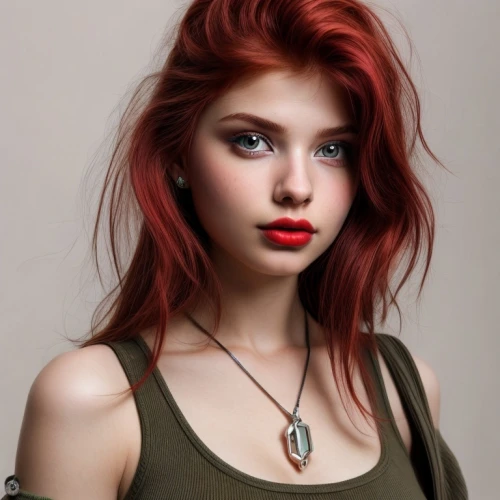 redhead doll,redhair,red-haired,red head,necklace with winged heart,redhead,red hair,ariel,redheads,realdoll,redheaded,young woman,beautiful young woman,necklace,poppy red,jewelry,clary,beautiful model,girl portrait,romantic look,Common,Common,Photography