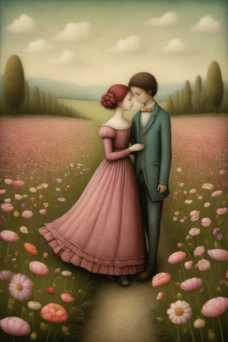 romantic scene,young couple,romantic portrait,way of the roses,wedding couple,dancing couple,pink carnations,romantic rose,meadow in pastel,fairytale,love in the mist,field of flowers,love couple,couple in love,a fairy tale,flowers field,quinceañera,wedding invitation,pink grass,amorous,Illustration,Abstract Fantasy,Abstract Fantasy 06