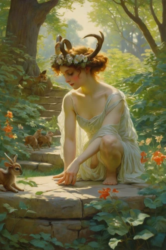 girl in the garden,girl picking flowers,girl in a wreath,girl in flowers,girl lying on the grass,girl picking apples,woman playing,idyll,narcissus,woman at the well,throwing leaves,flower hat,flora,secret garden of venus,in the garden,young woman,bougereau,oil painting,summer evening,picking flowers,Art,Classical Oil Painting,Classical Oil Painting 15