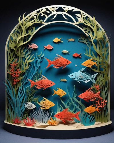 aquarium decor,ornamental fish,coral reef fish,fish tank,discus fish,fishbowl,school of fish,shoal,aquarium,fishes,coral reef,coral fish,tropical fish,fish in water,reef tank,acquarium,forest fish,fighting fish,aquarium inhabitants,marine tank,Unique,Paper Cuts,Paper Cuts 03