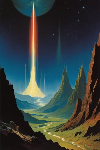 space art,futuristic landscape,alien planet,valley of the moon,alien world,pioneer 10,earth rise,asteroid,red planet,exoplanet,fire planet,meteor,asteroids,science fiction,comet,starship,space voyage,planetary system,mission to mars,asterales,Conceptual Art,Sci-Fi,Sci-Fi 16