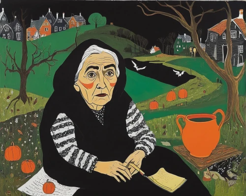 woman with ice-cream,elderly lady,woman drinking coffee,woman eating apple,woman holding pie,woman sitting,old woman,the witch,halloween illustration,carol colman,girl with cereal bowl,nanny,grandmother,elderly person,david bates,pensioner,margaret,girl in the garden,girl with bread-and-butter,halloween poster,Art,Artistic Painting,Artistic Painting 23