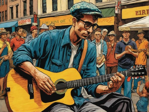 street musician,street musicians,itinerant musician,street music,buskin,street performer,david bates,musician,guitar player,jazz guitarist,cavaquinho,hippy market,sock and buskin,musicians,folk music,street artist,mandolin mediator,banjo player,street performance,street artists,Illustration,Vector,Vector 15