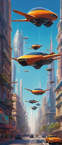 futuristic landscape,futuristic architecture,futuristic,ufos,alien world,sky space concept,airships,zeppelins,sci fiction illustration,alien planet,scifi,sci - fi,sci-fi,metropolis,ufo,space ships,colony,valerian,alien invasion,futuristic art museum,Illustration,Retro,Retro 22