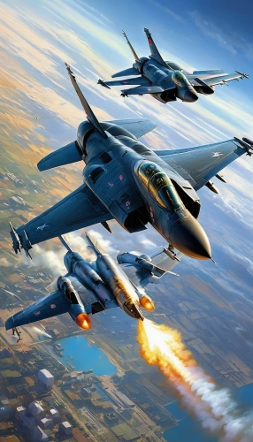 f-16,air combat,f-15,afterburner,sukhoi su-35bm,supersonic fighter,sukhoi su-30mkk,fighter aircraft,boeing f/a-18e/f super hornet,sukhoi su-27,f a-18c,f-111 aardvark,dassault mirage 2000,supersonic aircraft,saab jas 39 gripen,boeing f a-18 hornet,mcdonnell douglas f-15e strike eagle,cac/pac jf-17 thunder,aerospace manufacturer,fighter destruction,Conceptual Art,Oil color,Oil Color 06