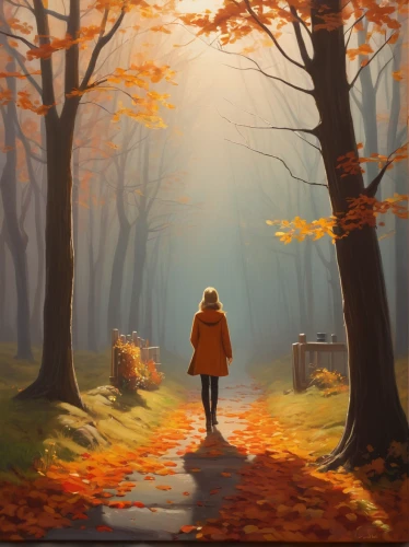 autumn walk,autumn background,one autumn afternoon,autumn day,the autumn,autumn forest,autumn scenery,autumn idyll,autumn light,autumn morning,autumn landscape,autumn,autumn theme,light of autumn,autumn mood,just autumn,autumn frame,girl walking away,autumn season,in the autumn,Conceptual Art,Daily,Daily 12