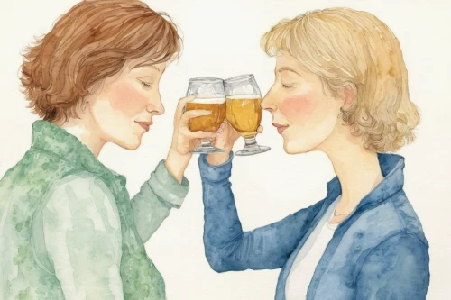 female alcoholism,glasses of beer,beer match,beer,draft beer,drinking party,gluten-free beer,drinking,craft beer,beers,i love beer,beer tap,apéritif,toasts,two types of beer,toasting,beer cocktail,cheers,beer glass,two glasses,Illustration,Paper based,Paper Based 22