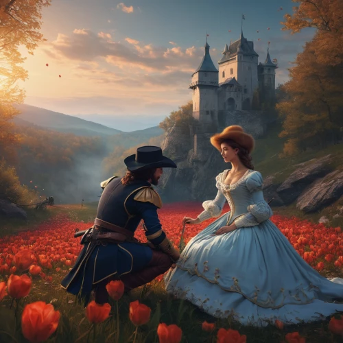 fairytale,romantic scene,a fairy tale,fairy tale,romantic portrait,fantasy picture,courtship,serenade,cinderella,autumn idyll,idyll,children's fairy tale,fairytale characters,way of the roses,fairytales,world digital painting,fairy tales,waltz,young couple,loving couple sunrise,Photography,Documentary Photography,Documentary Photography 16