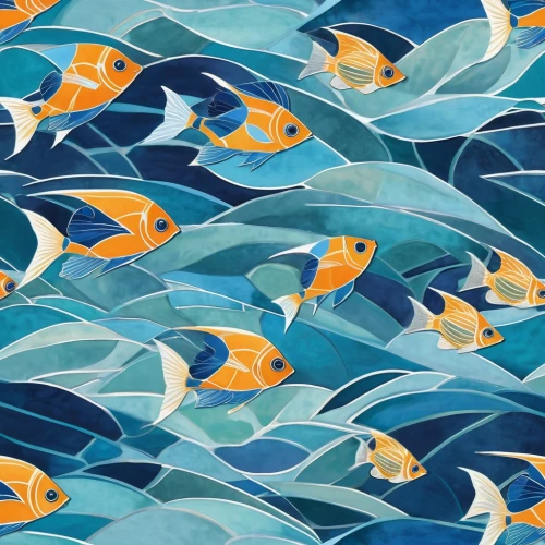 school of fish,fish collage,fishes,seamless pattern,background pattern,fish in water,blue fish,vector pattern,koi fish,seamless pattern repeat,forage fish,goldfish,blue stripe fish,nautical banner,porcupine fishes,aquatic animals,sardines,nautical bunting,koi carp,gold fish,Illustration,Vector,Vector 18