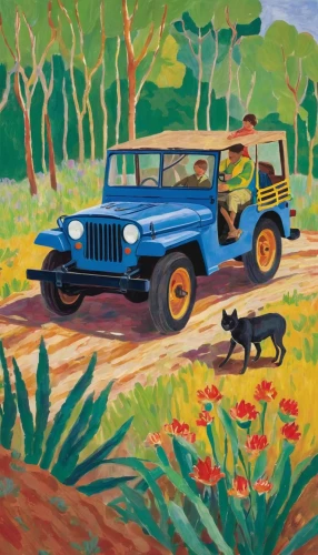 jeep cj,willys-overland jeepster,willys jeep,safari,willys jeep truck,land-rover,tractor,cj7,jeep,land rover series,farm tractor,jeeps,desert safari,yellow jeep,travel poster,illustration of a car,land rover,alligator alley,jeep rubicon,agricultural,Art,Artistic Painting,Artistic Painting 40