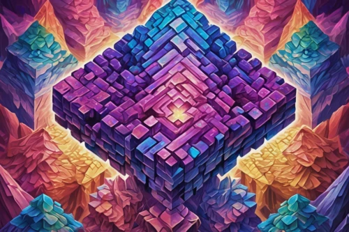 kaleidoscope art,dimensional,kaleidoscope,kaleidoscopic,geode,woven,fractals art,bismuth,prism,triangles background,tetris,crystals,cube background,fractal environment,hex,abstract design,cubes,pyramids,aura,cubic,Conceptual Art,Fantasy,Fantasy 31