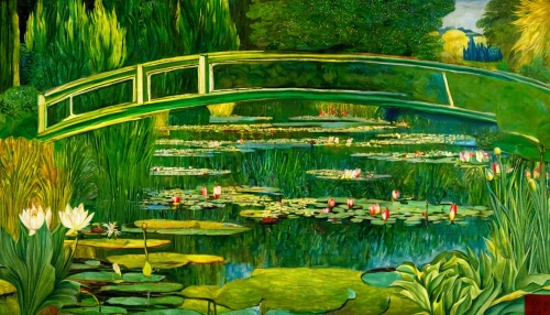 giverny,lilly pond,lily pond,garden pond,viola bridge,water lilies,l pond,pond,mainau,pond plants,lily pads,pond flower,lilly of the valley,claude monet,fountain pond,gardens,green border,lotus pond,narcissus,lily pad,Art,Classical Oil Painting,Classical Oil Painting 43