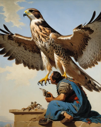 falconer,falconry,falconiformes,saker falcon,ferruginous hawk,steppe eagle,hawk animal,of prey eagle,mountain hawk eagle,lanner falcon,falcon,peregrine falcon,eagle scout,young hawk,aplomado falcon,red tail hawk,gyrfalcon,bird bird-of-prey,red tailed hawk,broad winged hawk,Art,Classical Oil Painting,Classical Oil Painting 40