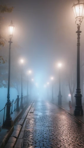 autumn fog,street lamps,dense fog,veil fog,gas lamp,fog,the fog,street lights,early fog,fog banks,high fog,ground fog,foggy landscape,mist,saint petersburg,north american fog,saintpetersburg,foggy,atmospheric,evening atmosphere,Illustration,Realistic Fantasy,Realistic Fantasy 19