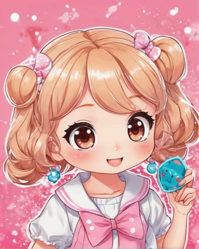 camellia,honmei choco,mikuru asahina,candy island girl,kawaii ice cream,kawaii,chibi girl,chibi,camellias,hair ribbon,macaron,hydrangea background,kawaii girl,mini carnation,naginatajutsu,heart candies,cocoa,japanese kawaii,kusa mochi,heart candy,Illustration,Japanese style,Japanese Style 01