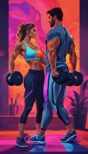 workout icons,delete exercise,pair of dumbbells,game illustration,vector illustration,80s,vector people,fitness room,aerobic exercise,fitness coach,muscle woman,game art,dumbbells,dancing couple,fitness professional,muscle icon,sport aerobics,workout items,gym,exercise,Conceptual Art,Daily,Daily 24