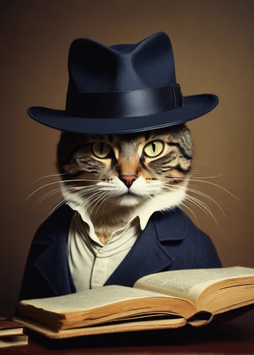 inspector,cat sparrow,cat cartoon,cat portrait,cartoon cat,napoleon cat,cat vector,drawing cat,scholar,vintage cat,cat image,cat on a blue background,author,cat european,cat,fedora,top hat,pet portrait,the cat,breed cat,Art,Classical Oil Painting,Classical Oil Painting 24