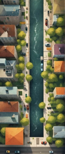 canals,suburbs,game illustration,suburb,apartment block,roofs,waterway,docks,isometric,apartment-blocks,apartment blocks,canal,city blocks,aerial landscape,urban design,riverbank,android game,apartment buildings,waterways,bottleneck,Conceptual Art,Daily,Daily 20