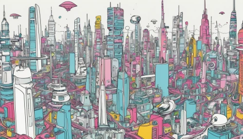 colorful city,city cities,cities,metropolis,metropolises,urbanization,cityscape,fantasy city,city blocks,tokyo city,big city,city,cyberpunk,capital cities,city trans,shinjuku,bottleneck,dystopian,futuristic landscape,destroyed city,Illustration,Children,Children 06