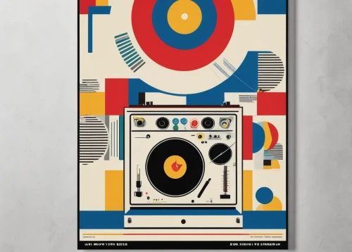 retro turntable,record player,abstract retro,vinyl player,musicassette,kitchen towel,boombox,microcassette,cool pop art,vinyl record,the record machine,audio cassette,pop art style,washing machine,kitchen stove,vinyl records,radio cassette,dartboard,vintage ilistration,cassette,Art,Artistic Painting,Artistic Painting 43