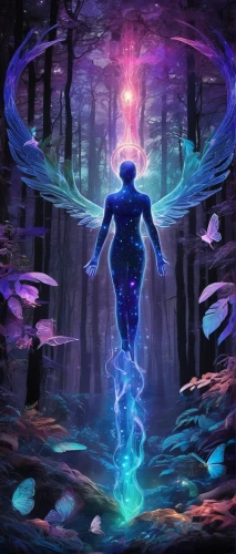 astral traveler,nebula guardian,aura,archangel,ascension,aquarius,earth chakra,inner light,chakra,spirits,fae,the mystical path,aporia,the archangel,light bearer,astral,dimensional,mantra om,crown chakra,zodiac sign libra,Illustration,Realistic Fantasy,Realistic Fantasy 20